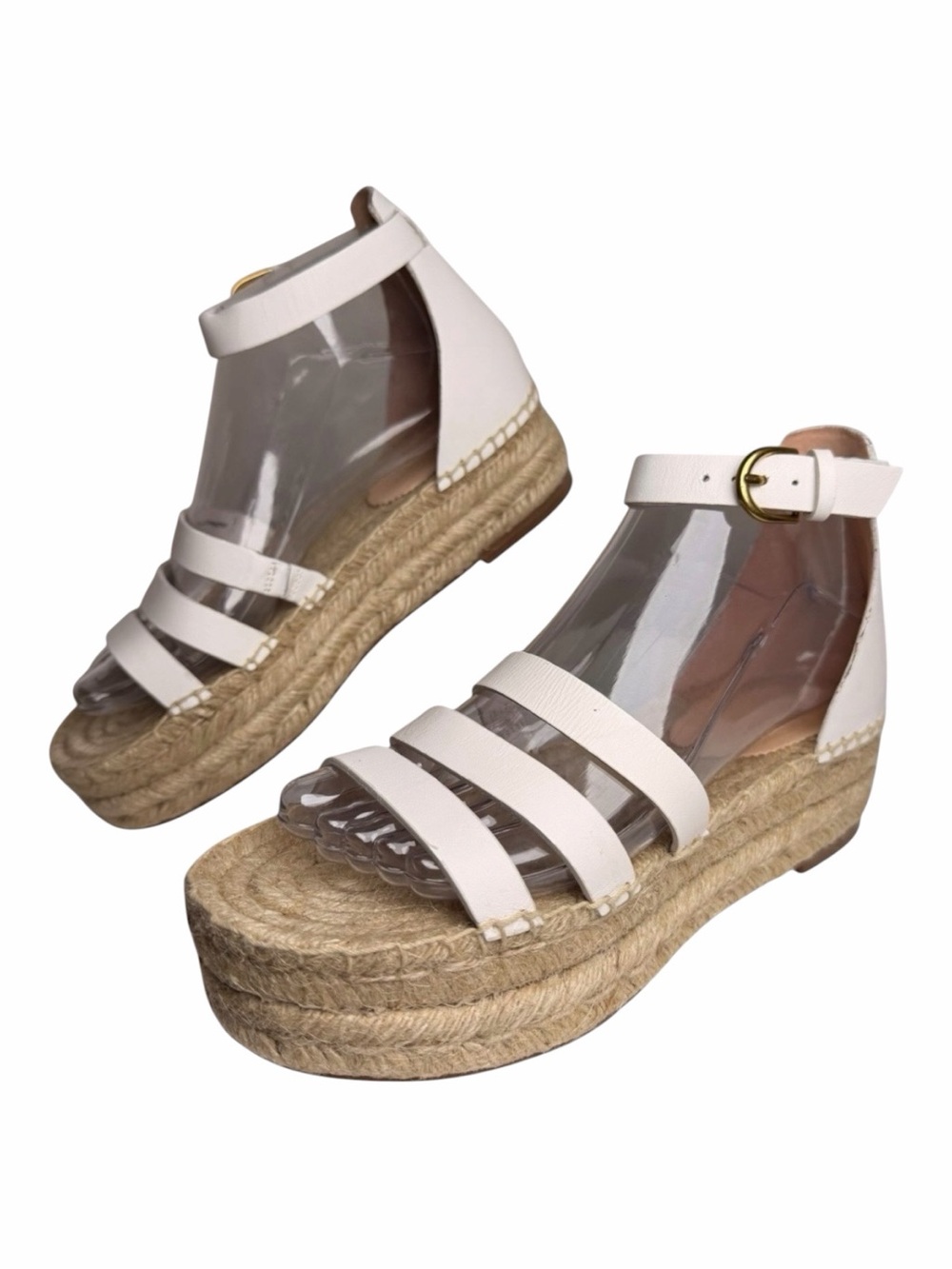 J.Crew White  Espadrille Platform Sandals Strappy Size‎ 7